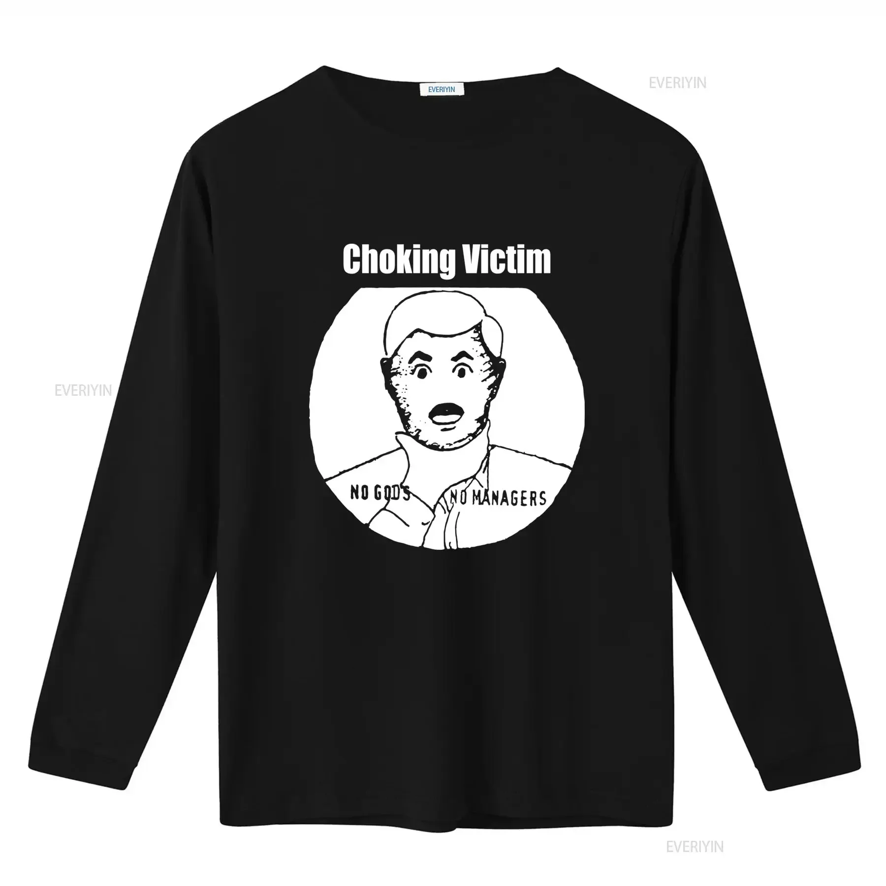 Choking Victim No Gods Managers Punk Rock T Shirt Vintage Style Print vintage Washed Unisex streetwear designer clothes