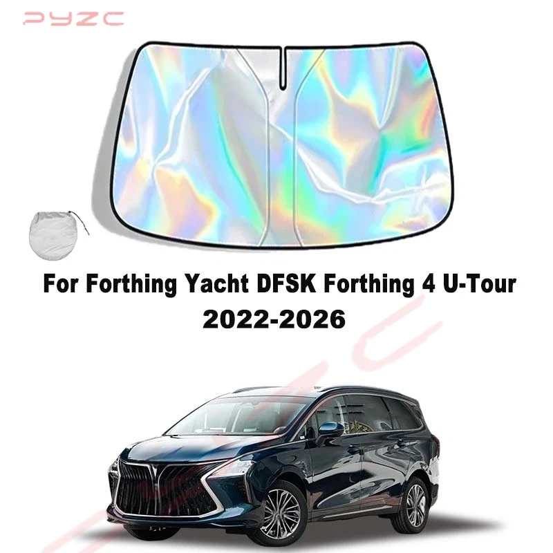 Für Forthing Yacht DFSK Forthing 4 U-Tour 2022-2026 Auto-Windschutzscheiben-Sonnenschutz Vorderfenster-Sonnenschutzblende Auto-Innenraum UV-Schutz