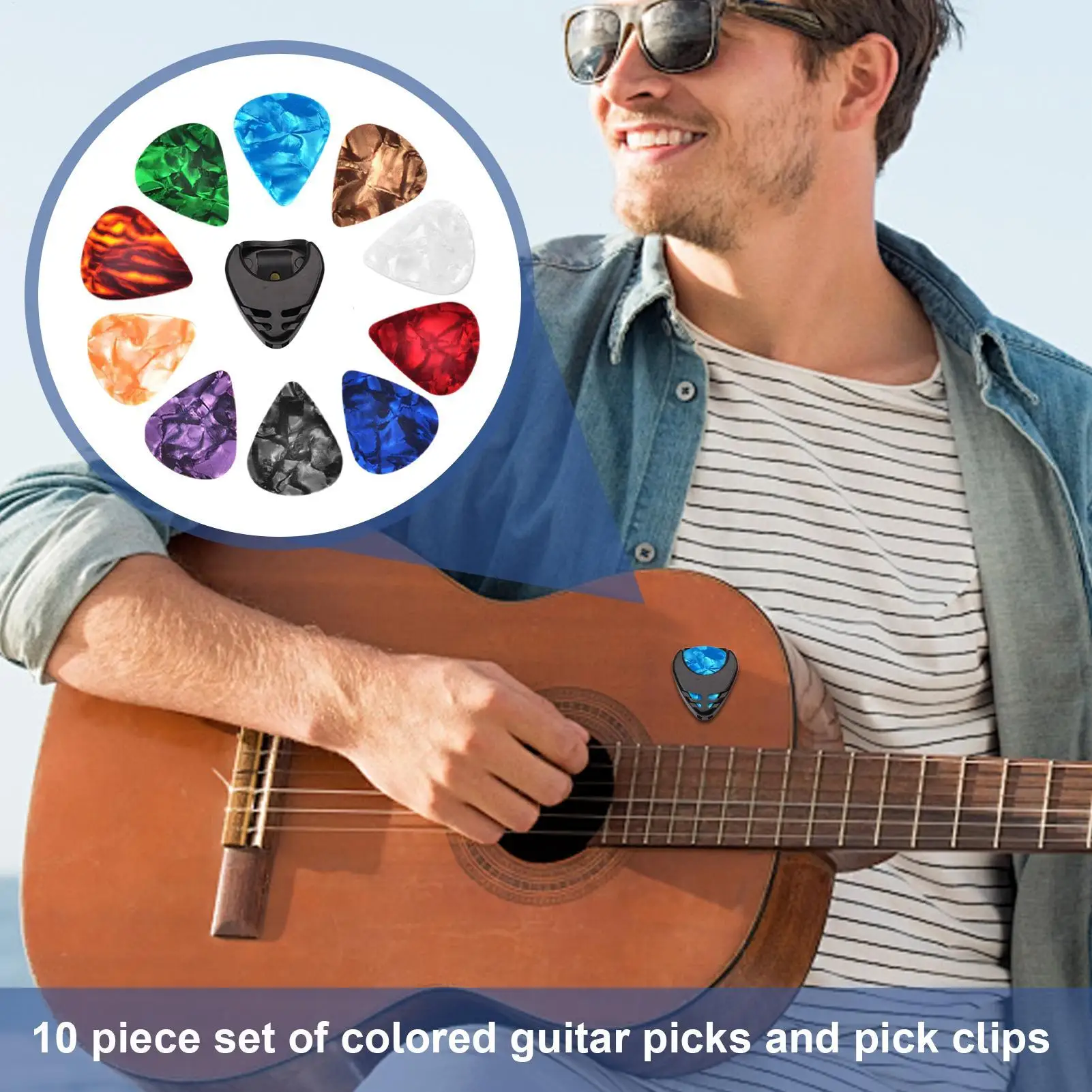 Obrázek 4: Kytara bodat elektrický kytara picks odborný 10X pestrý picks pro klasický strumming flatpicking začátečník 0.46mm hustý