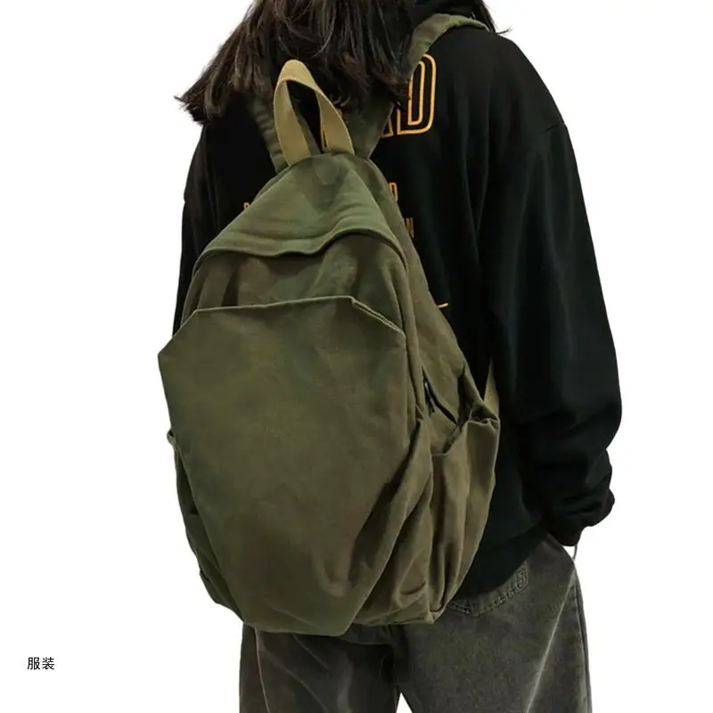 D0UD Vintage Canvas Backpack Daypack Convenient and Practical for Work and School