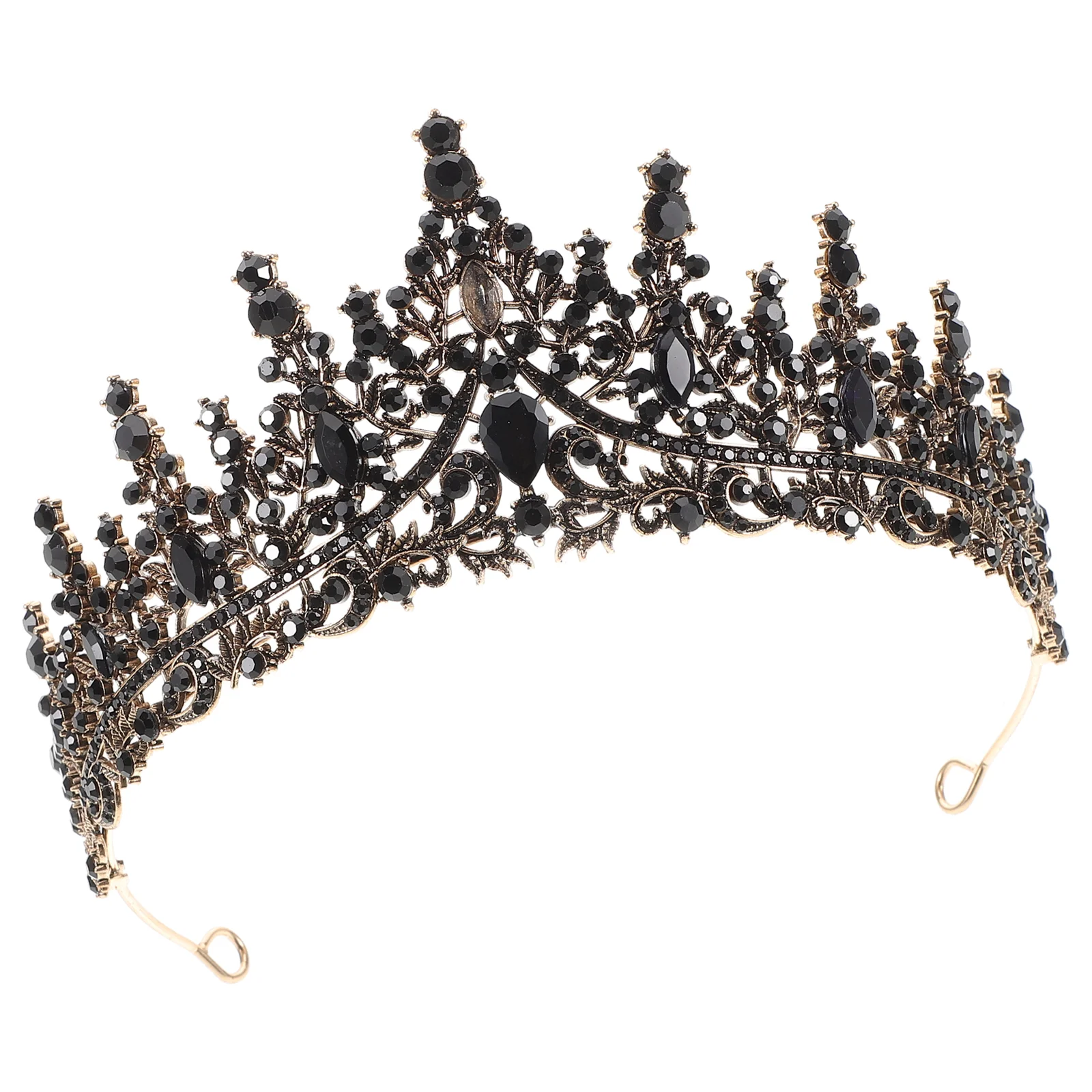 

Headgear Black Rhinestone Crown Women's Bride Be Party Decor Wedding Rhinestones Headband Crowns