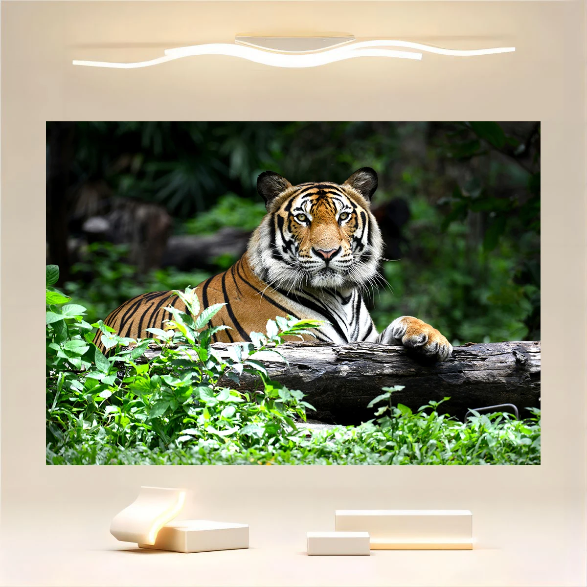 Tiger bamboo forest tapestry, jungle king animal wall hanging tapestry, bedroom, living room, dormitory, men's cave background