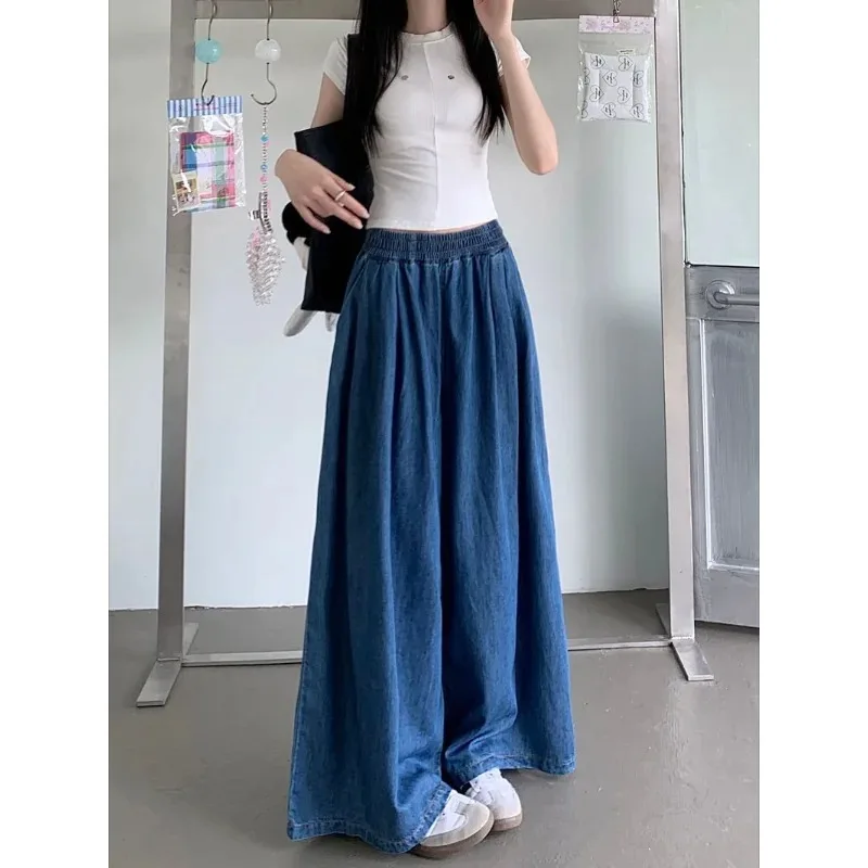 

Ранняя осень, ленивые свободные широкие брюки в стиле ретро, повседневные прямые брюки с высокой талией