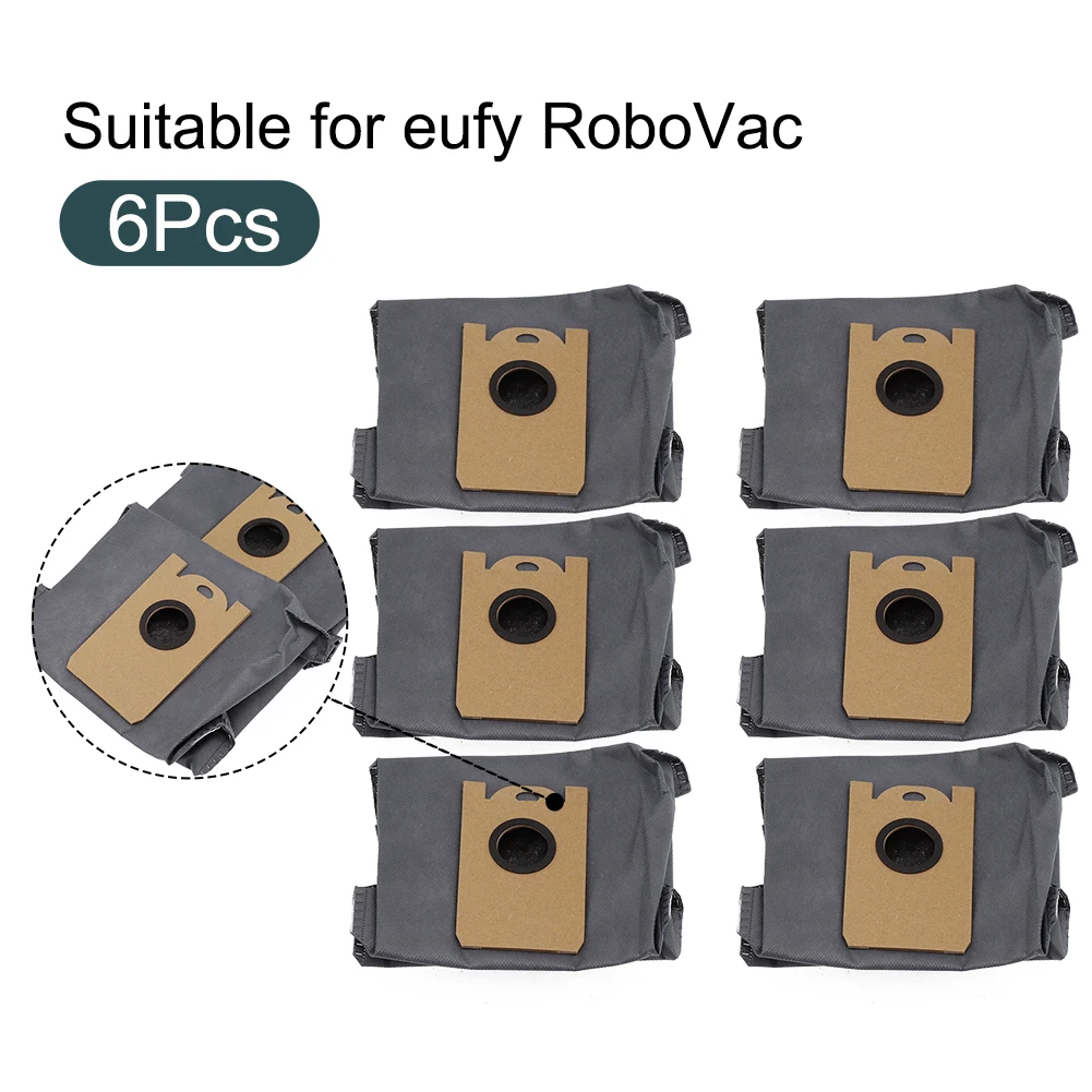 6 Replacement Dust Bags for RoboVac LR30 and For Hybrid+ Robot Vacuum Cleaner Compatible Components for Easy Maintenance