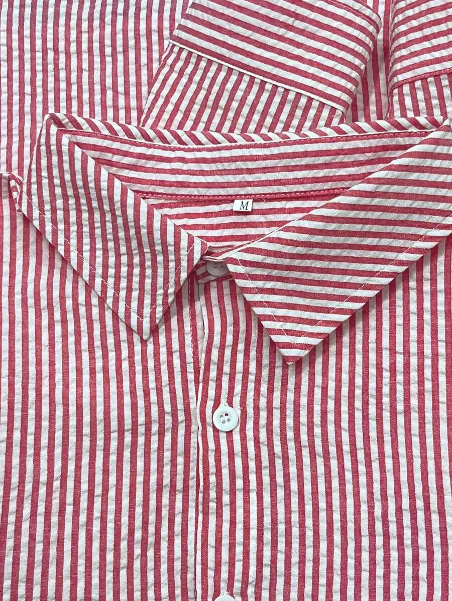 Herren Langarm-Streifenhemd mit Lockerem Schnitt Stilvolle Bequeme Freizeitkleidung für Alle Jahreszeiten Ideal für Outdoor-Aktivitäten – Detail 36