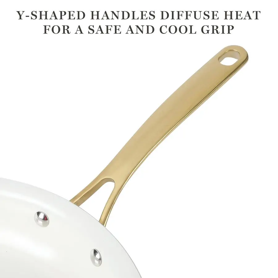 Lockton قسط غير عصا غير سامة PFA الحرة السيراميك الداخلية 10 قطع الثقيلة قياس المينا الألومنيوم الأواني والمقالي مجموعة تجهيزات المطابخ Li #4