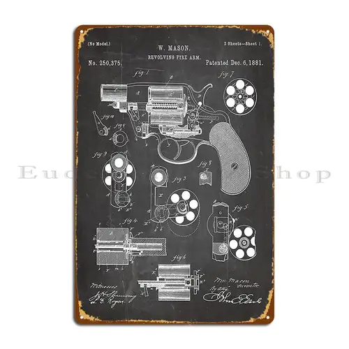 콜트 리볼버 특허 콜트 총기 아트 블랙 칠판 금속 사인 펍 인쇄 벽 장식, 파티 벽 펍 주석 사인 포스터