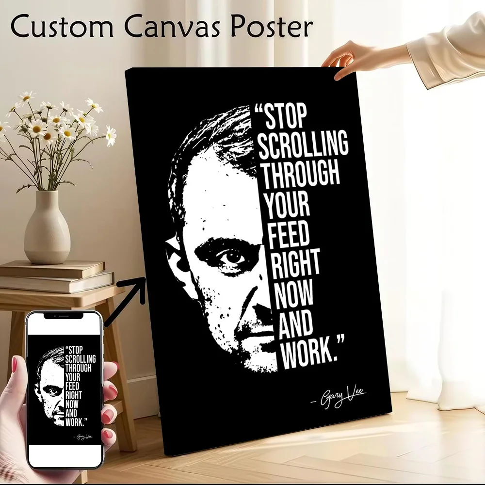 Cita de GaryVee impresa en lienzo, arte de pared, pinturas personalizables, póster, regalo perfecto para decoración, decoración Vintage para sala de estar