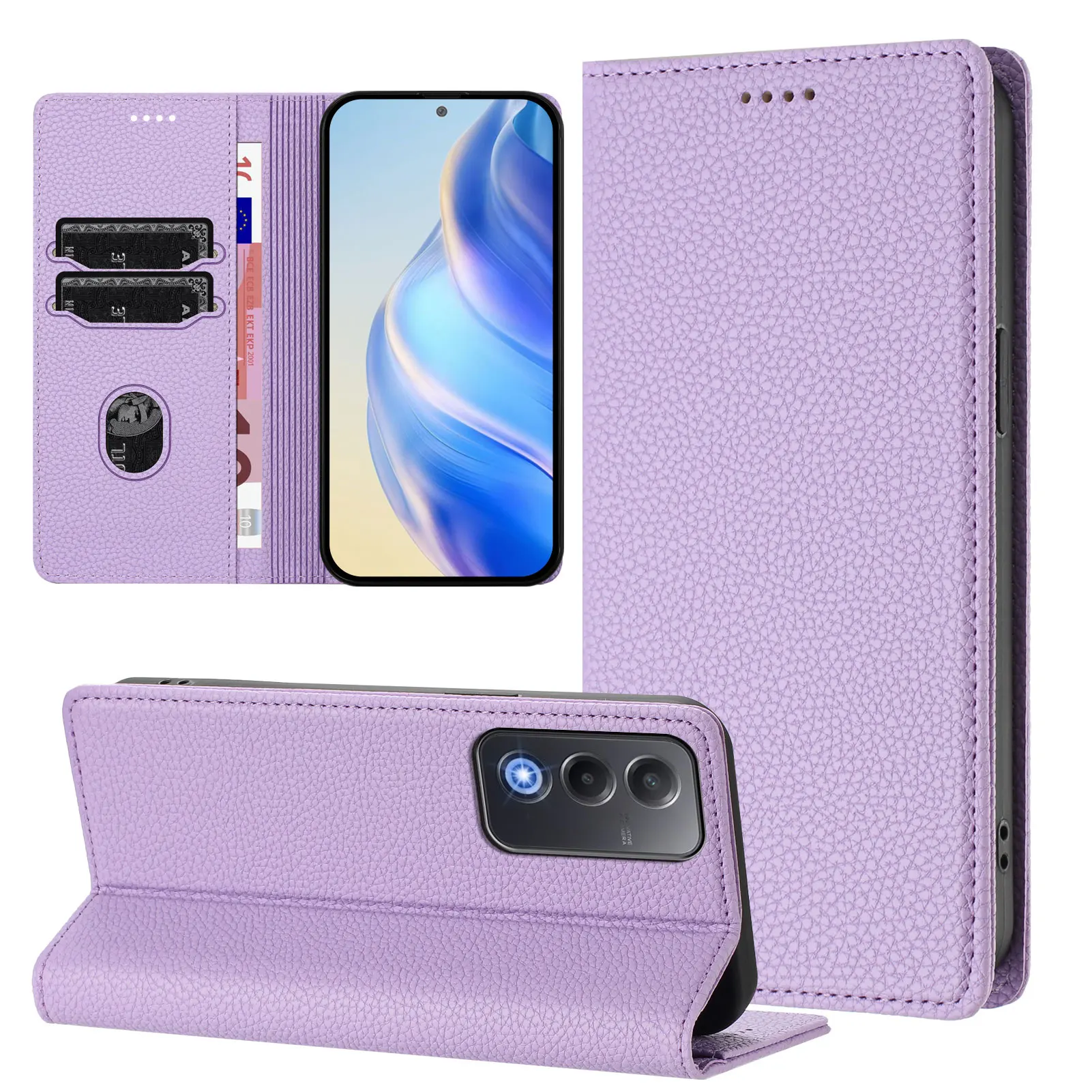 Oppo A5 5G 2025 CPH2735 Case Wallet Vintage Slim Magnetic Leather