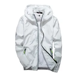 Men Classic Jackets Solid Trend Reflective Elastic Cuff Jackets Autumn Outdoor Large Size Zipper Straight Hoodie Jackets