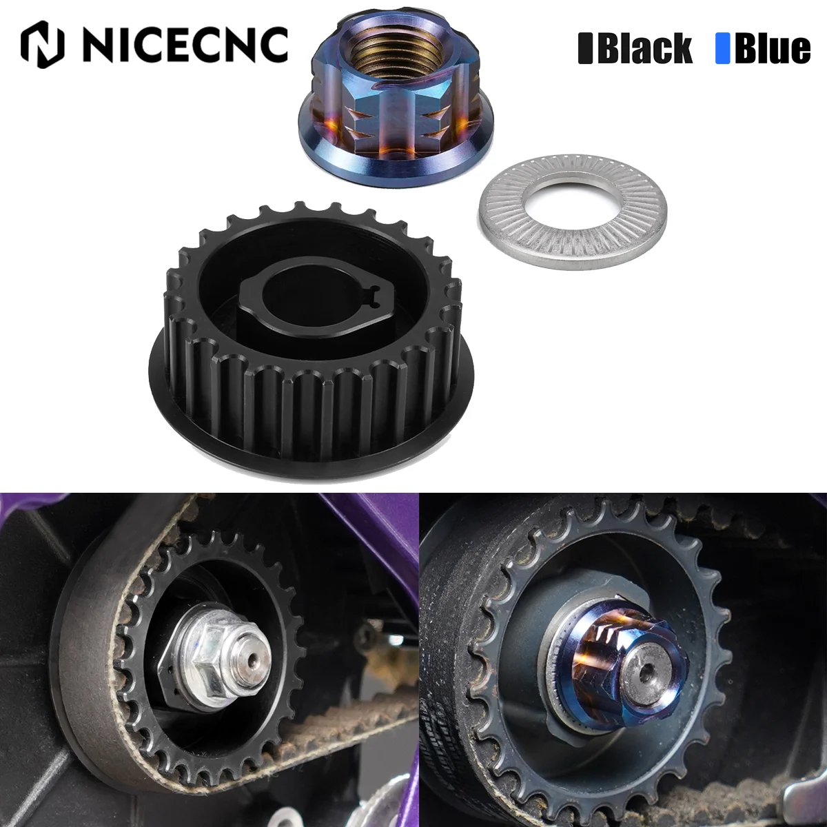 

NICECNC For 2025 2024 Surron Light Bee X S Electric Bike 24 Teeth Motor Primary Drive Belt Pulley Nut Kit For Segway X160 X260