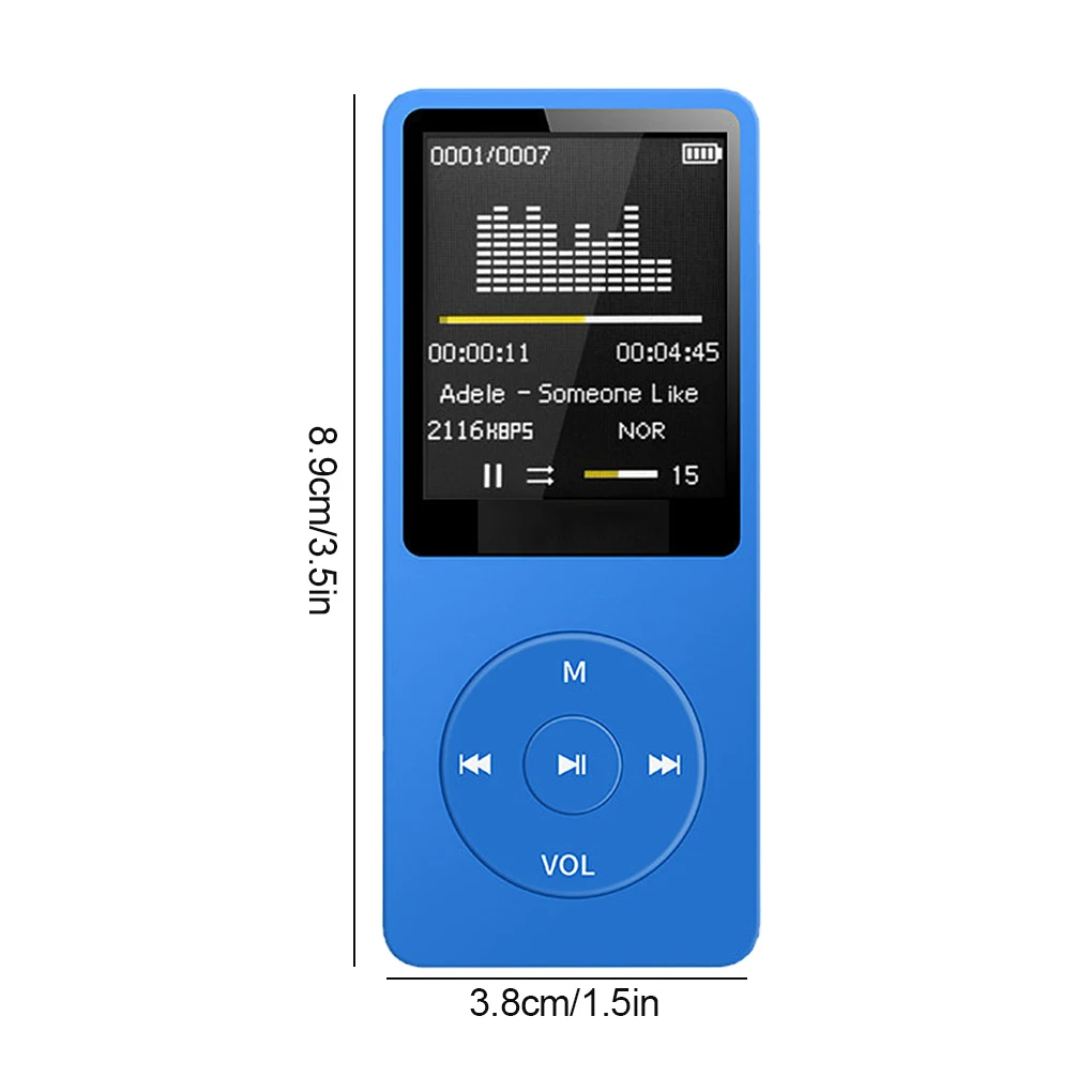 MP3 Player USB Charging Record Digital Display Screen Media Lossless Portable Pocket Sports Running Walking Walkman Music Play