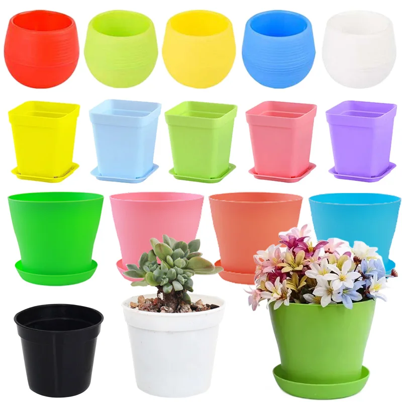 Mini maceta de plástico para flores, plantas suculentas en maceta, escritorio de oficina para el hogar, decoración de jardín y balcón, suministro de plantación TMZ, 10/20 piezas