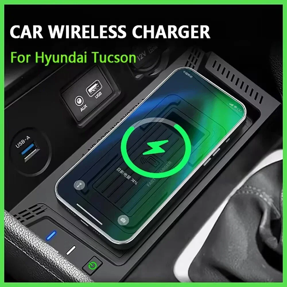Fast wireless charging pad For Hyundai Tucson 2015-2018 phone charger mount mobile holder usb port quick charge accessories