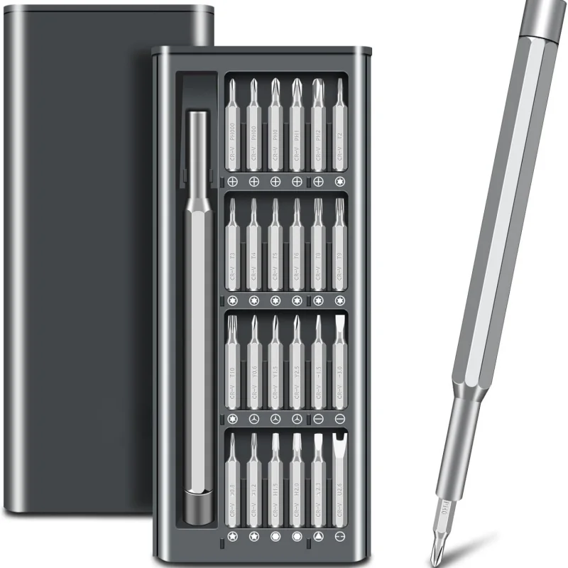 24-Piece Precision Screwdriver Bit Set, Including Handle, Suitable for Electronic Device Repair