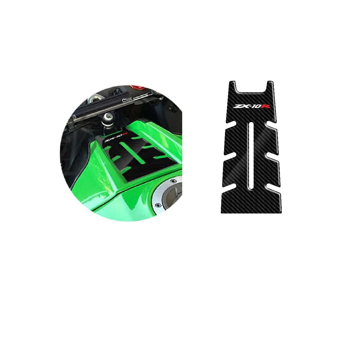 

For KAWASAKI ZX10R ZX-10R 2011-2017 12 13 14 15 16 3D Carbon Look Front Gas Fuel Tank Cover Protector Tank Pad