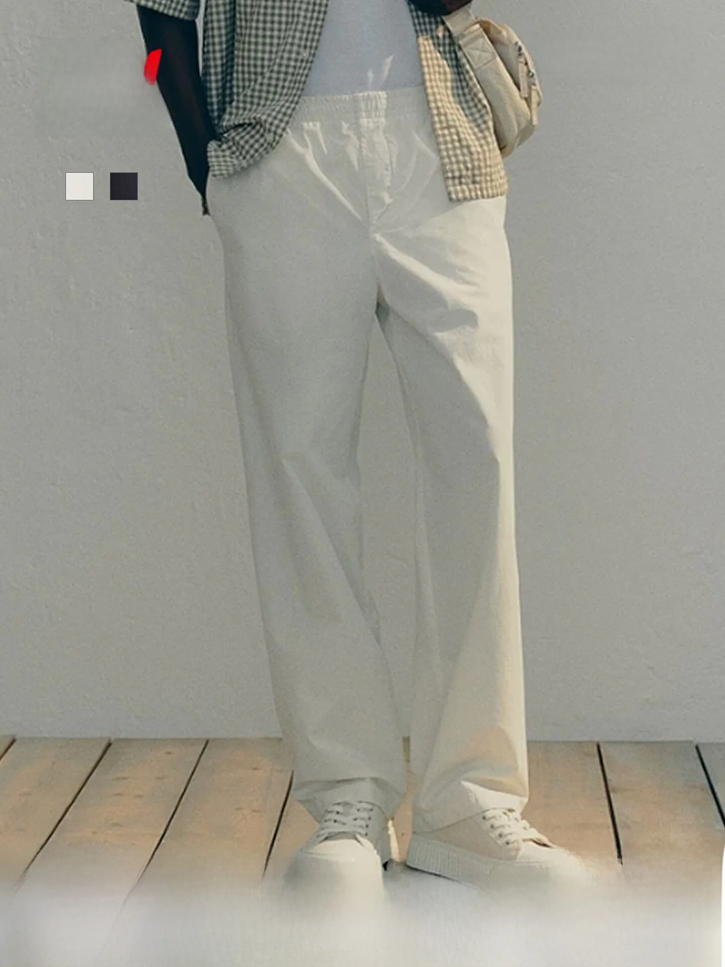 

H&M Men's Casual Cotton Straight Leg Pants mid Waist Standard Fit Regular Function Summer New Arrival 2026