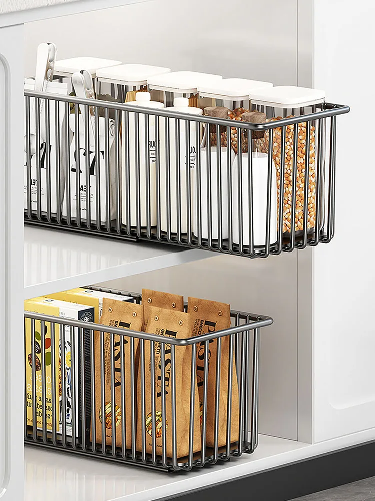 

1 pull-out storage basket for organizing drawers - durable, space-saving, suitable for kitchen and home organization solutions