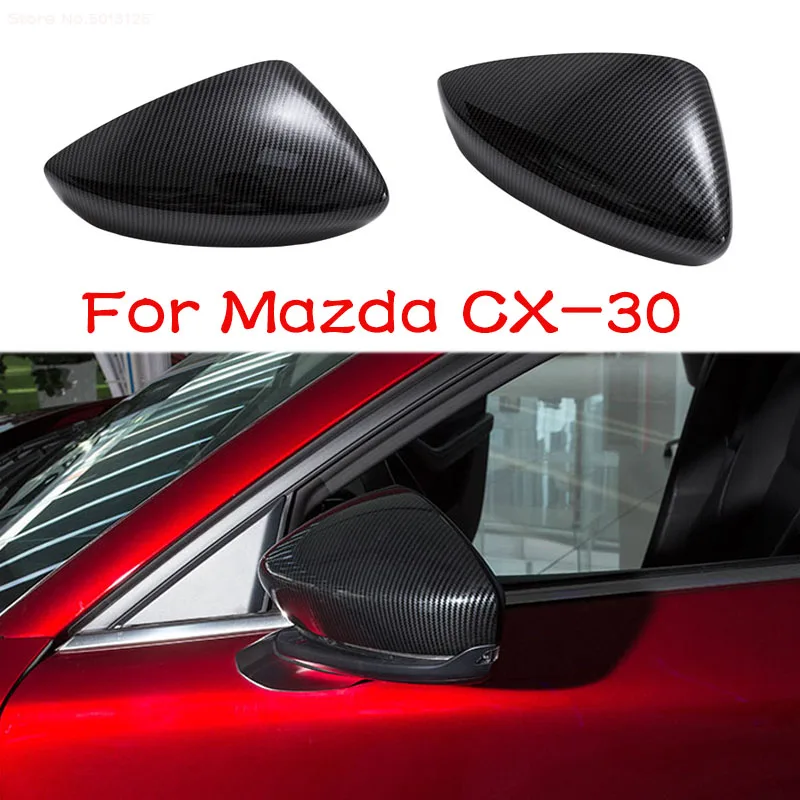 Car Rear View Rearview Side Glass Mirror Cover Trim Frame Side Mirror Caps For Mazda CX30 CX-30 2020 2021 2022 Car Accessories