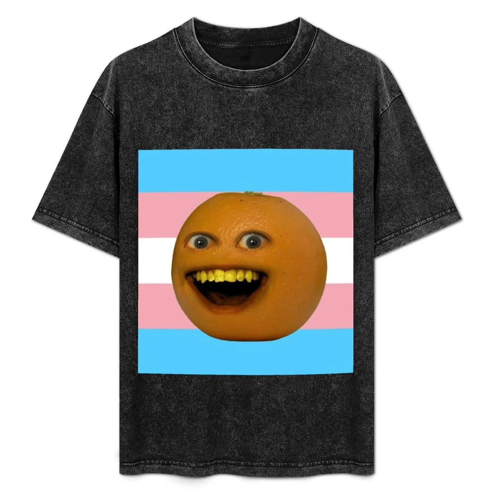 annoying orange trans flag T-Shirt custom shirt vintage mens graphic t-shirts anime