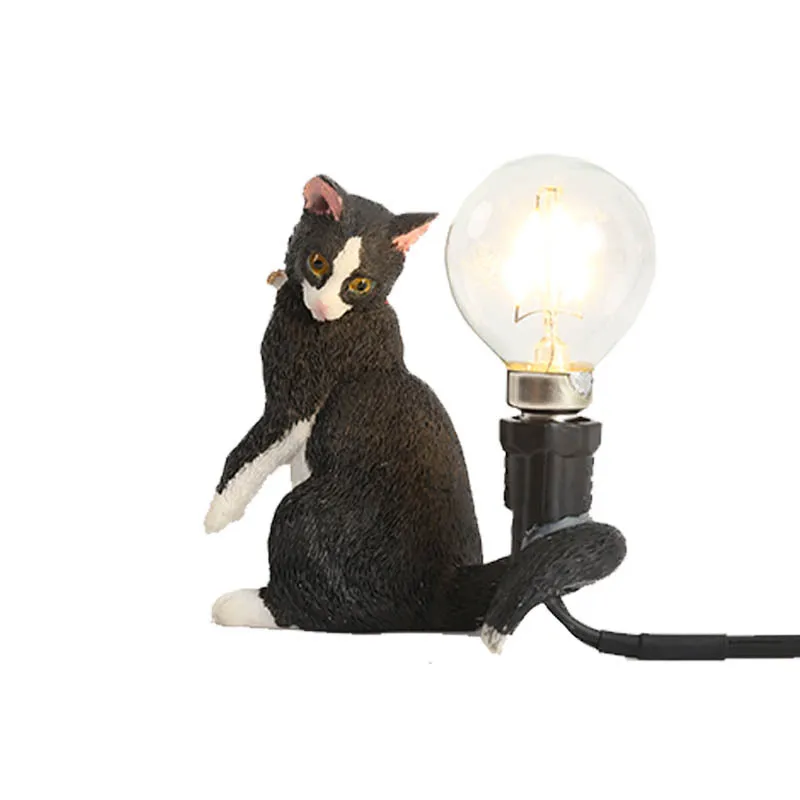 Animals Table Lamps Nordic Children\'s Bedroom Resin Cat Table Light Desk Lamp Luminaire home Decor night light Lighting Fixtures