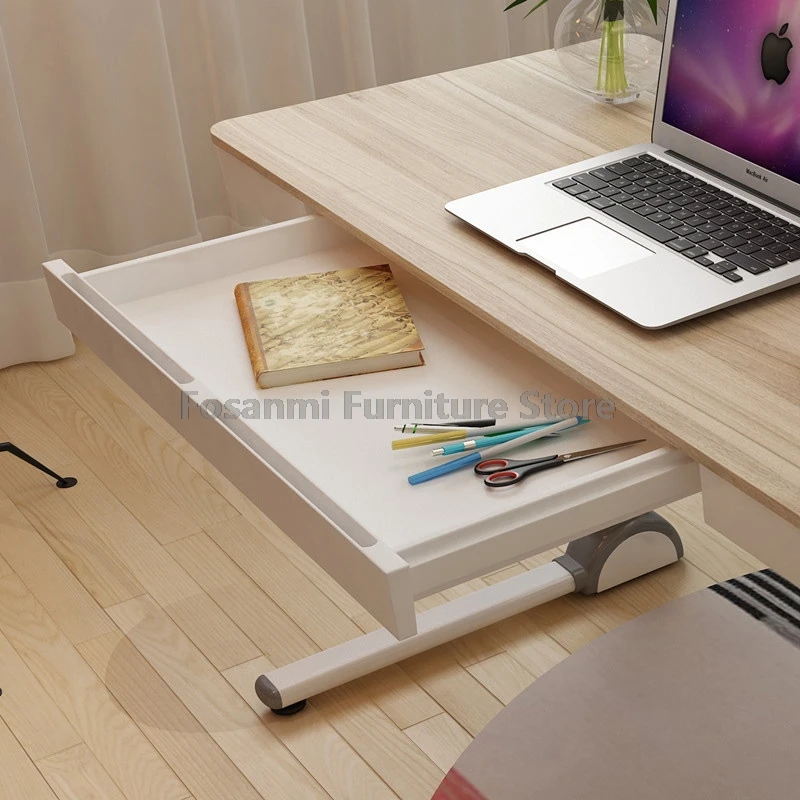 طاولة دراسة بسيطة للأطفال مع أدراج تخزين كبيرة، مكتب كمبيوتر مكتبي، طاولة غرفة منزلية قوية، مكتب ألعاب مكتبي واسع