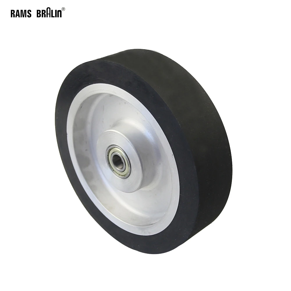 200*50mm Solid Belt grinder Rubber Contact Wheel 8x1in. Abrasive Belts Set Inner Hole Customized