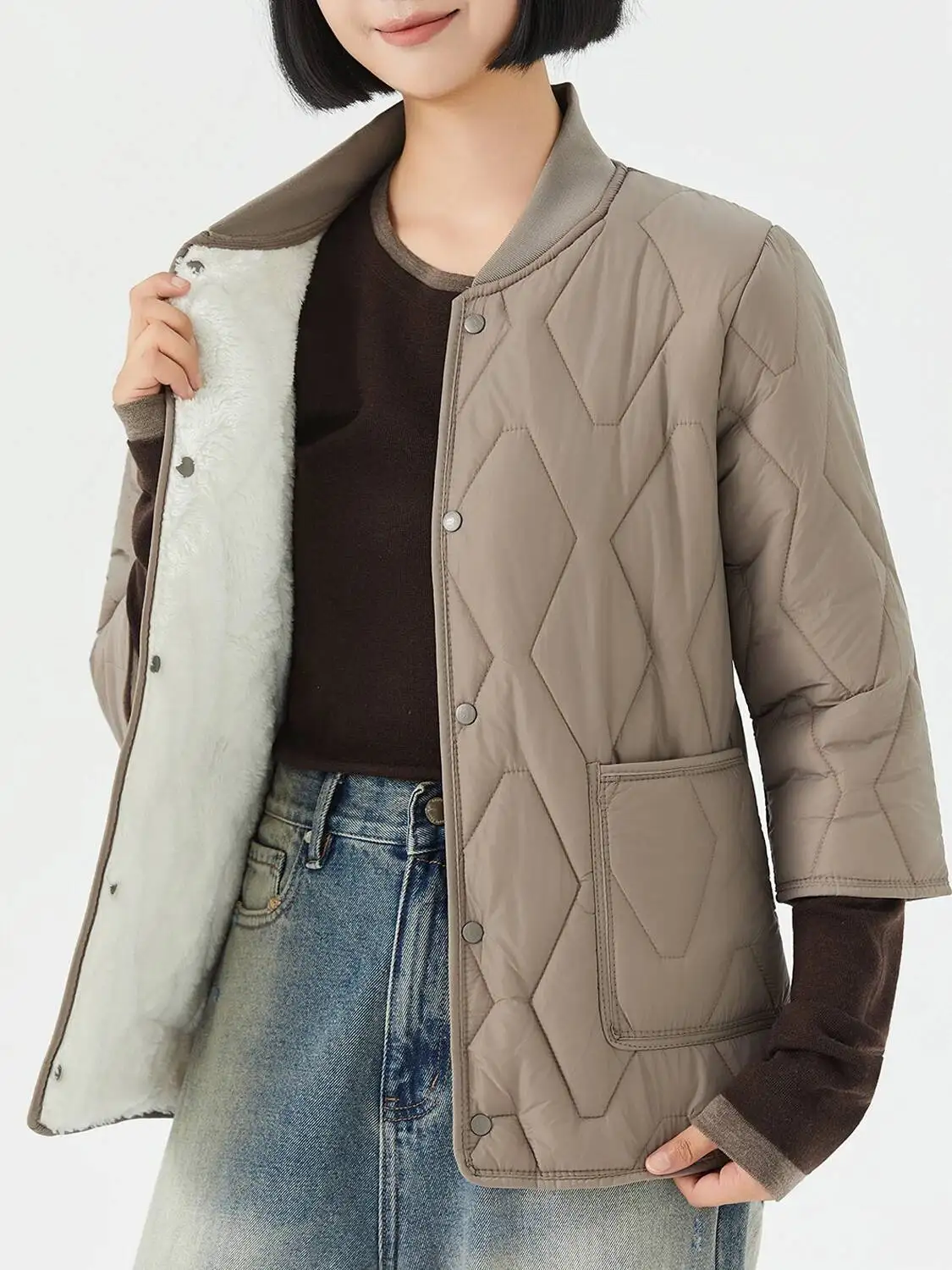 

Women's Fce Lined Vest Wear Cotton Undercover Winter Oulder Protector F Sve Lamb Velvet Inner Coat