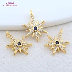 11*16MM 14K Gold Color Brass Star Charms Pendants Necklace Earrings Jewelry Making Supplies Accessories
