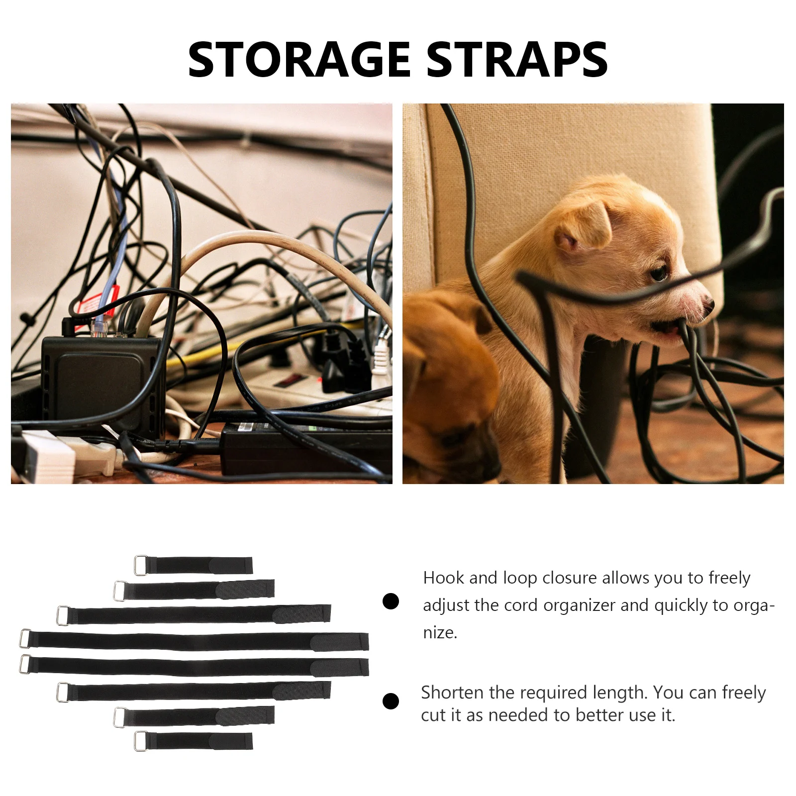 

8pcs Nylon Cable Ties Heavy Duty Cord Organizer For Extension Cord Storage Wrap Hose Rope Garage Tool Organization
