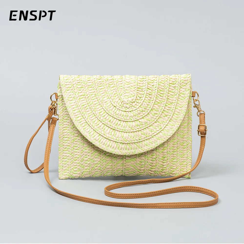 BERKI STAR Straw Clutch Crossbody bag Handbag Summer Beach Straw Purse for Women Woven Envelope Bag