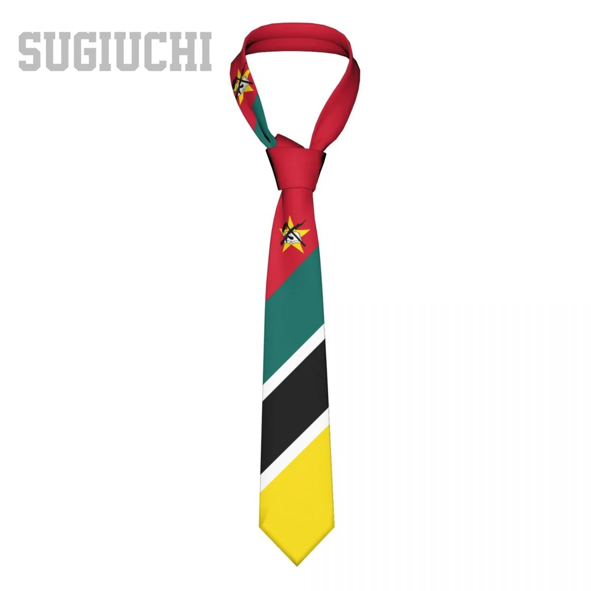 

Mozambique Flag Emblem Men Women Neck Ties Casual Plaid Tie Suits Slim Wedding Party Business Necktie Gravatas