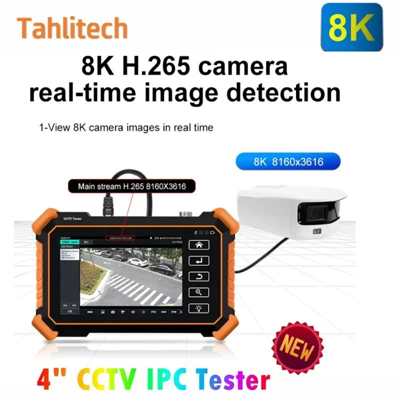 4-Inch 8K CCTV IP Camera Tester Monitor IPC-1910Plus 8MP AHD CVI TVI CCTV Test WIFI UTP Cable Tracer