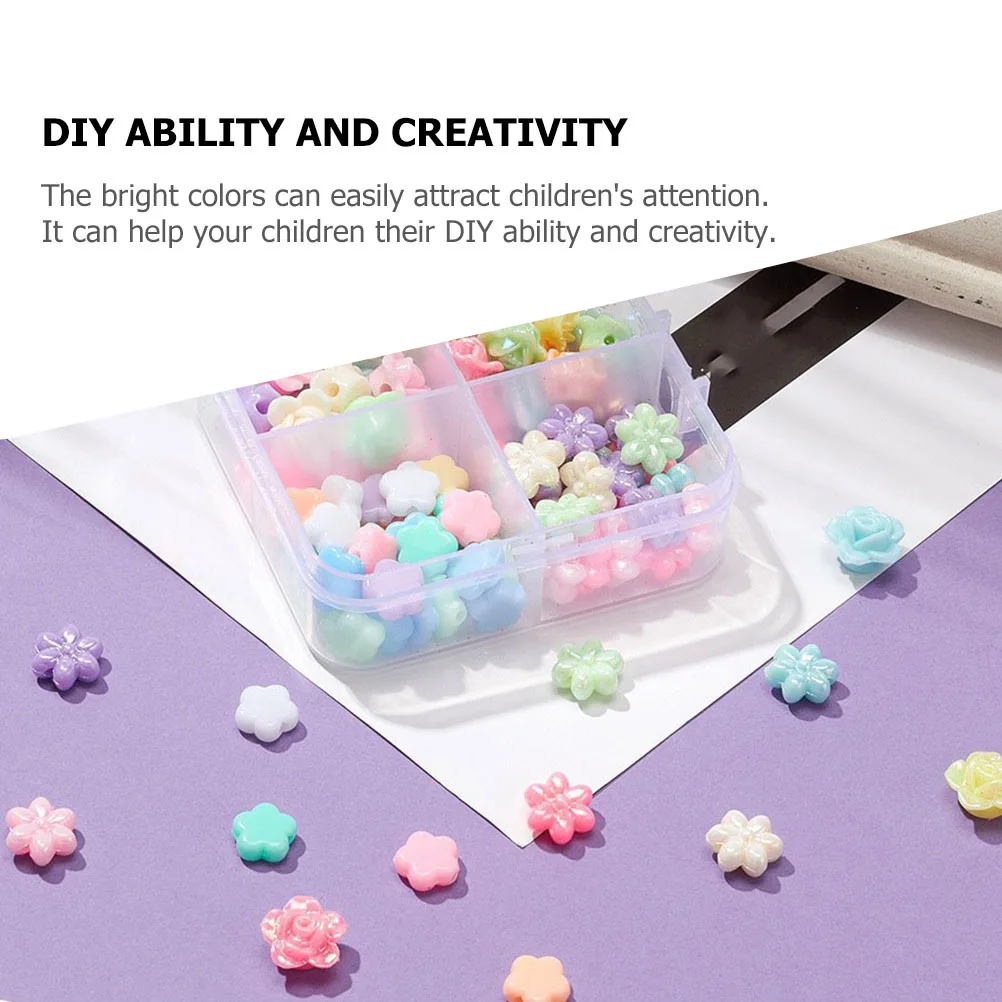 Box Flower Shaped Beads DIY Craft Jewelry Making Necklace Bracelet Accessories Acrylic Smooth Mini Hole DIY Beads