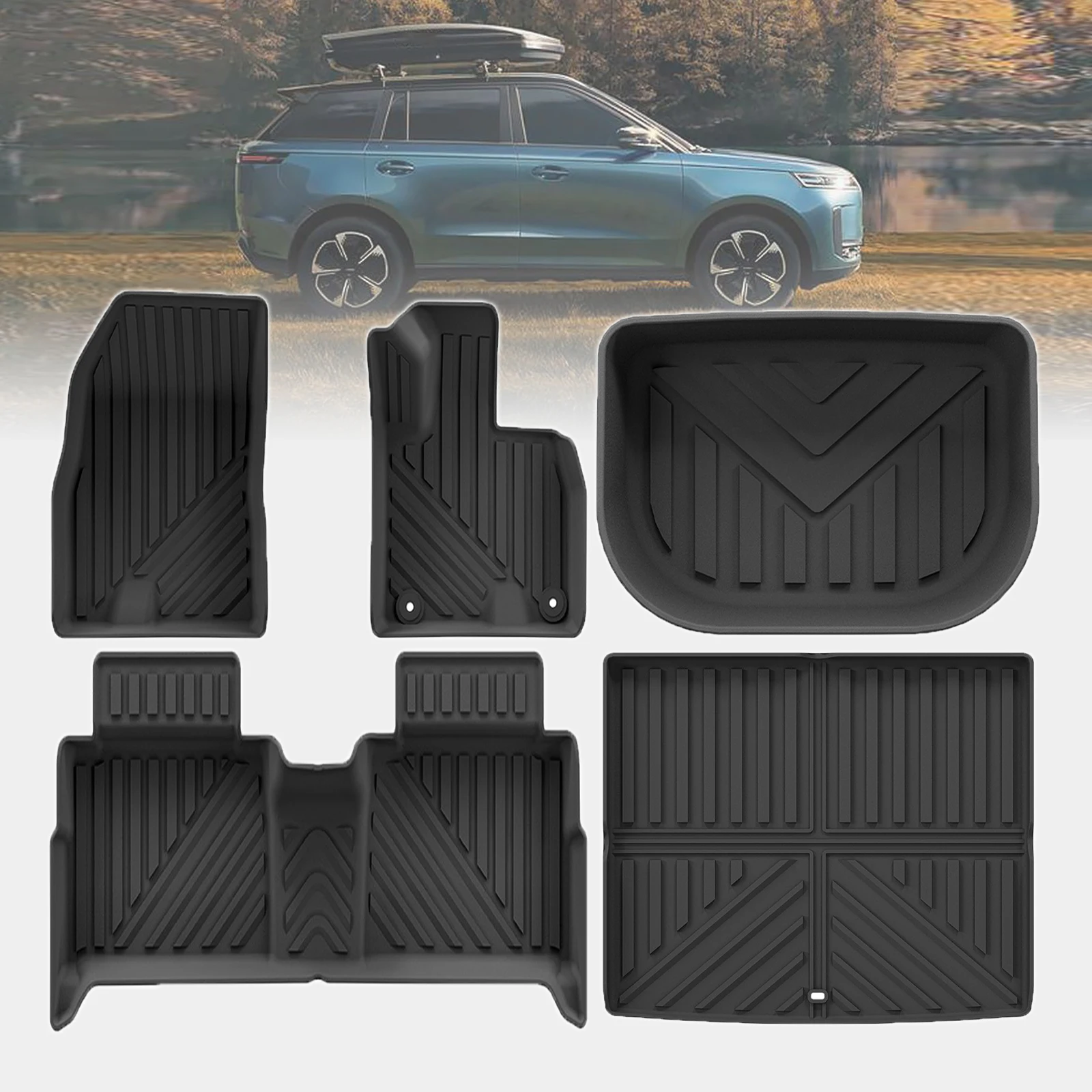 

for JAECOO 5 J5 EV 2025 2026 Odorless Waterproof 3D TPE Car Floor & Trunk Mats (Not Fit For Left Hand Drive)
