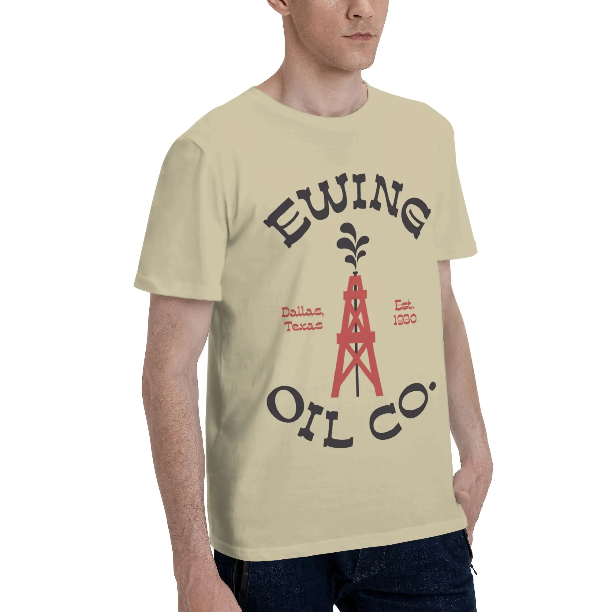 Men Women Printed Ewing Oil Co. Dallas 70s TV Show  T Shirt Tee Cotton  T-shirts Clothing