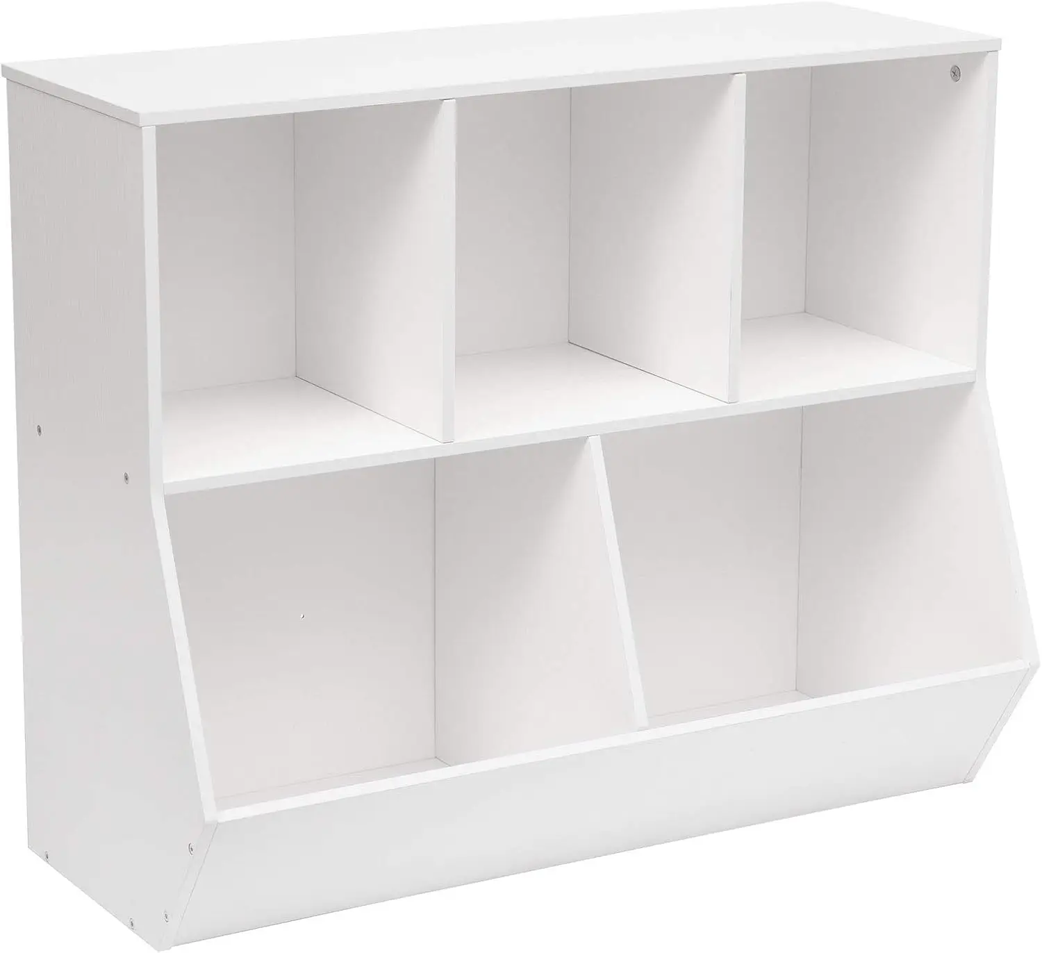 

Kids Bookshelf with Toy Storage, 35.4" Wide Cabinet for Children's Room and Playroom in White