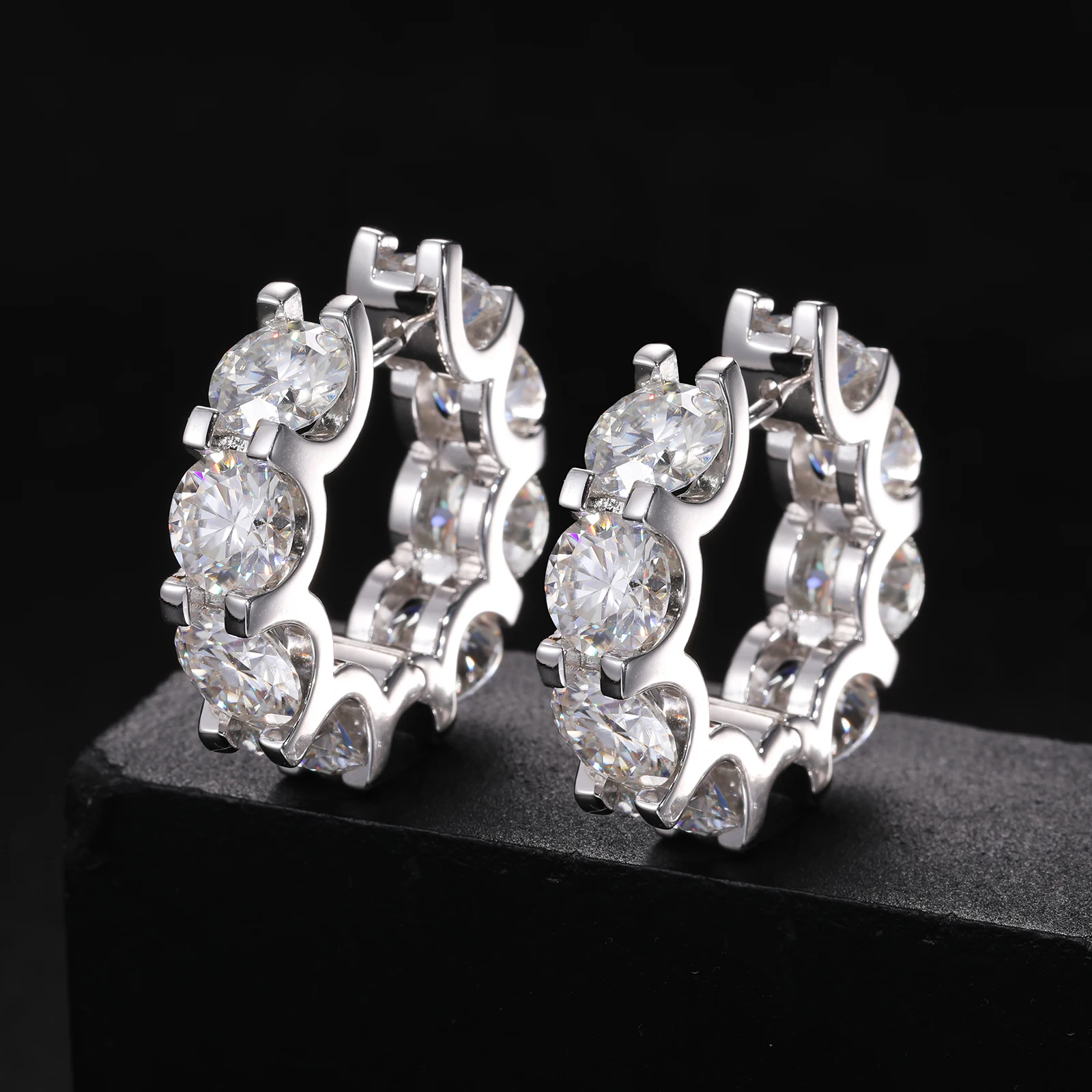 Fine Jewelry Moissanite Luxury Earrings 925 Silver For Women Sterling Silver Earring