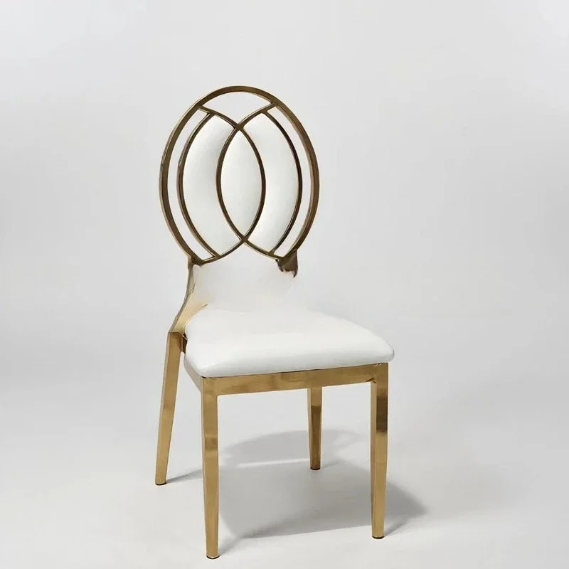 

Hotel banquet light luxury chair wedding banquet leather Internet celebrity back foldable dining chair