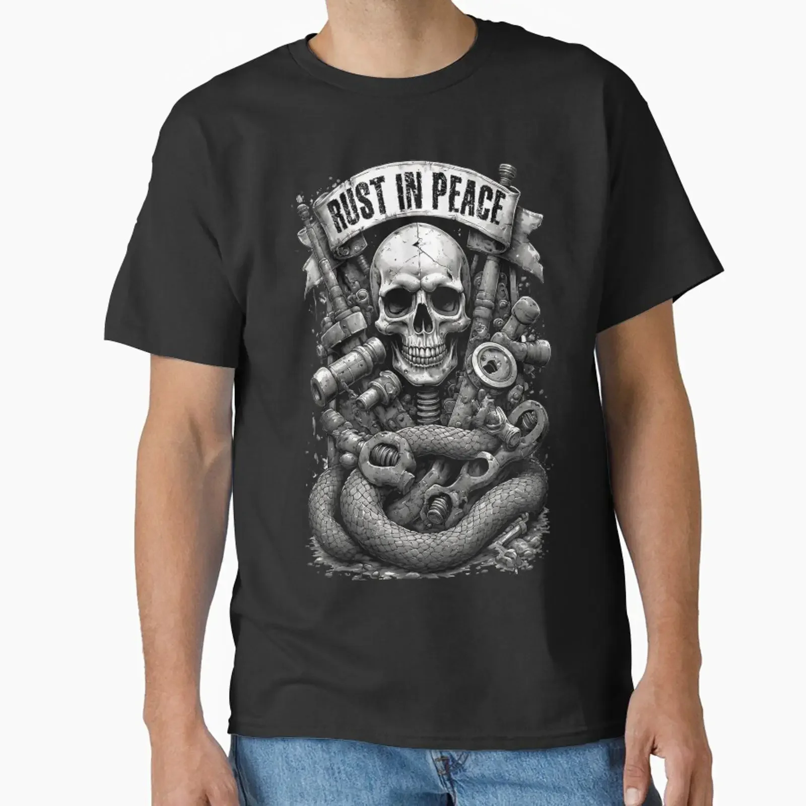 metal RUST IN PEACE Classic T Shirt vintage Washed designer clothes streetwear Slightly Comfortable Stretched Versatile