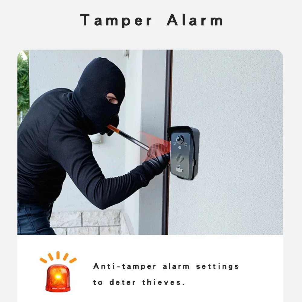 2 Cameras 3 Screens Wireless 7''Touch Key Screen Video Door Phone Intercom Access Control System 2.4GHz Doorbell Night Vision