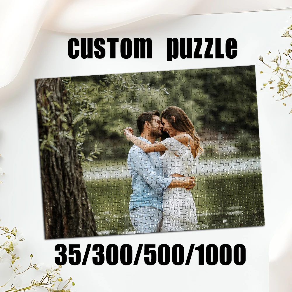 Personalized Custom Photo Puzzle Customized Lakefront Embracing Couple Theme Puzzle DIY Toys home Decoration