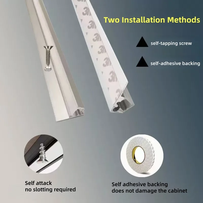 Surface Mounted LED Linear Aluminum Profile Oblique Beam Invisible Diffuser Channel Cabinet Layer Backlight Tube Bar Strip Light