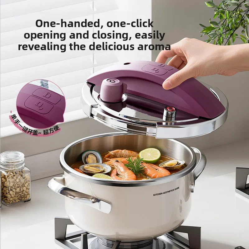 Mini Small-capacity Pressure Cookers,304 Stainless Steel Gas Induction Cooker Universal Explosion-proof Pressure Cooker 2 Person