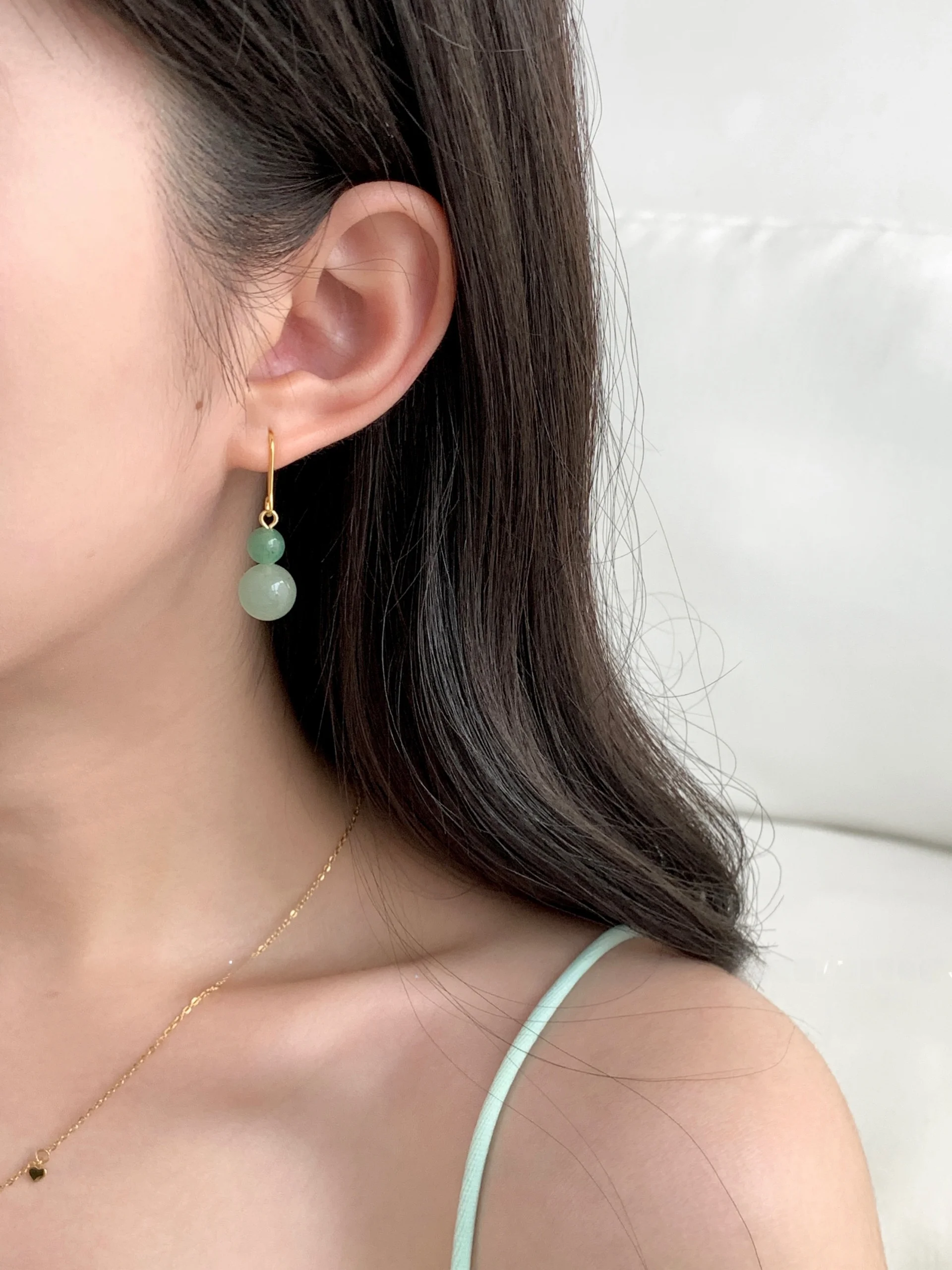 

New Chinese Sle l Stone Peach Flavor Sugar Beads Earrings Simple Faion Jewelry Ear Studs Accories
