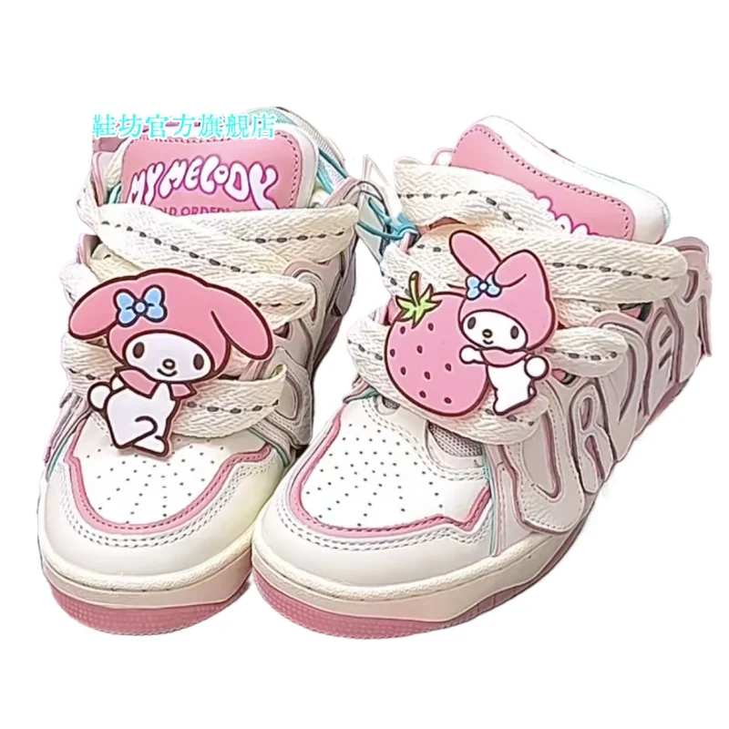 My Melody Anime Kawaii Sanrio أحذية للفتيات ، أحذية رياضية أنيقة ، كرتون لطيف Y2K قلب بناتي كاجوال ، هدايا جميلة