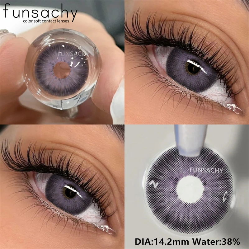 FUNSACHY 1Pair METATRON Series Fashion Makeup Beauty Contacts Lenses Soft Yearly Green Contacts Eyes Color Lenses Colored lenses