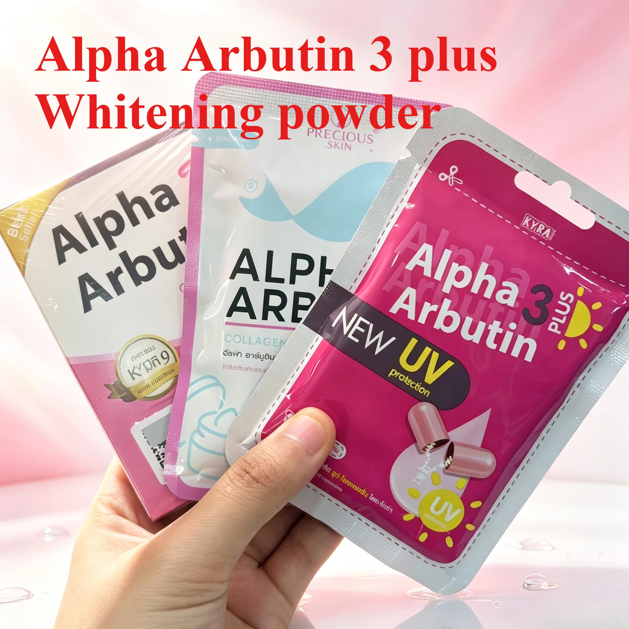 Alpha Arbutin 3X Plus Whitening Powder Capsules, Mix with Body  Facial Lotion Brightening Skin Fade Dark Spots Pigmentation Care