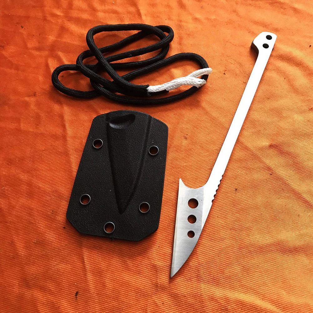 

Anti-slip Stainless Steel Fish Scaler Harpoon Fishing Gear Tool Multi-functional EDC Survival Gadgets with K Plate Sheath