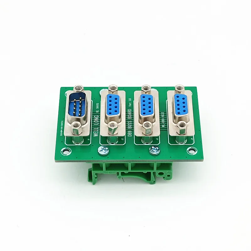 DB9 Male to Female D-SUB Buss Board Interface Module with DIN Rail Mount foot and panel mounting foot DB9 splitter